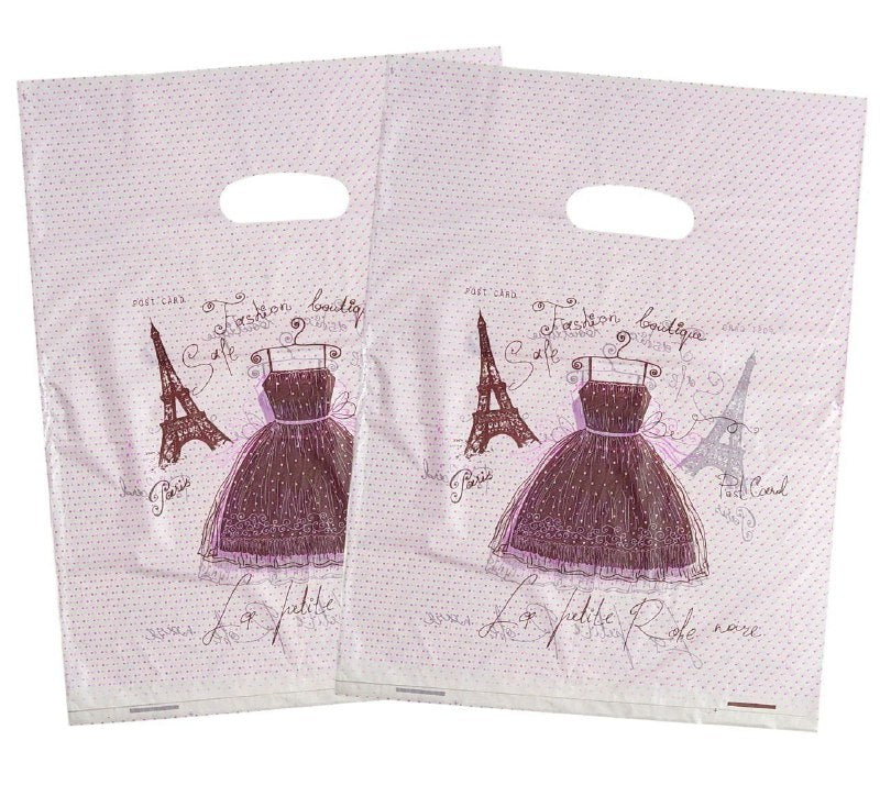 BOLSA DE REGALO PLASTICA GRANDE 30X40CM, PAQUETE 100UND