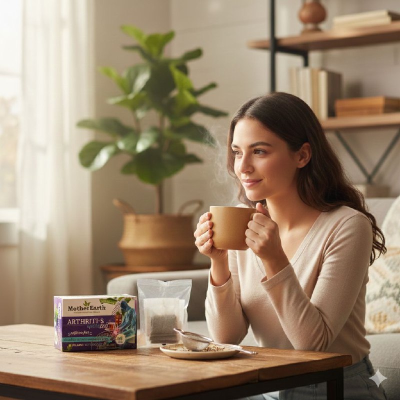 TE HERBAL NATURAL SIN CAFEINA SABOR MENTA QUE ALIVIA EL DOLOR DE ARTRITIS Y MUSCULAR MOTHER EARTH 24UND