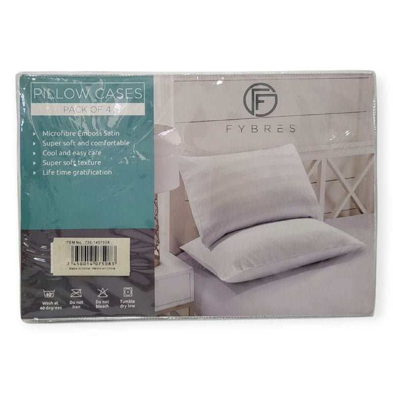 FUNDA PARA ALMOHADAS SATEN DE MICROFIBRA CON RELIEVE SUAVE Y COMODO 4 PIEZAS FYBRES