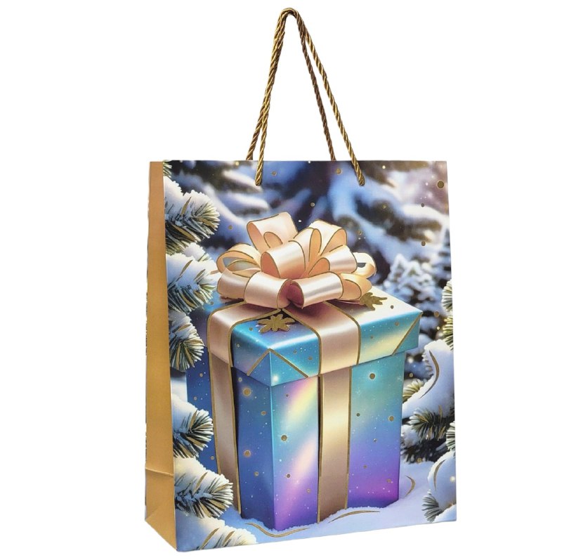 BOLSA DE REGALO NAVIDEÑA MEDIANA 26X32X10CM