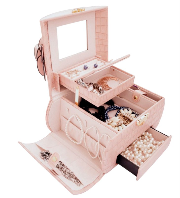ORGANIZADOR JOYERO ELEGANTE PORTATIL, CAJA DE ALMACENAMIENTO DE JOYAS, FACIL DE TRANSPORTAR