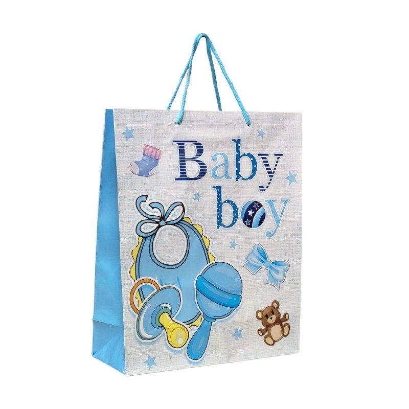 BOLSA DE REGALO BABY SHOWER MEDIANA 26X32X10CM