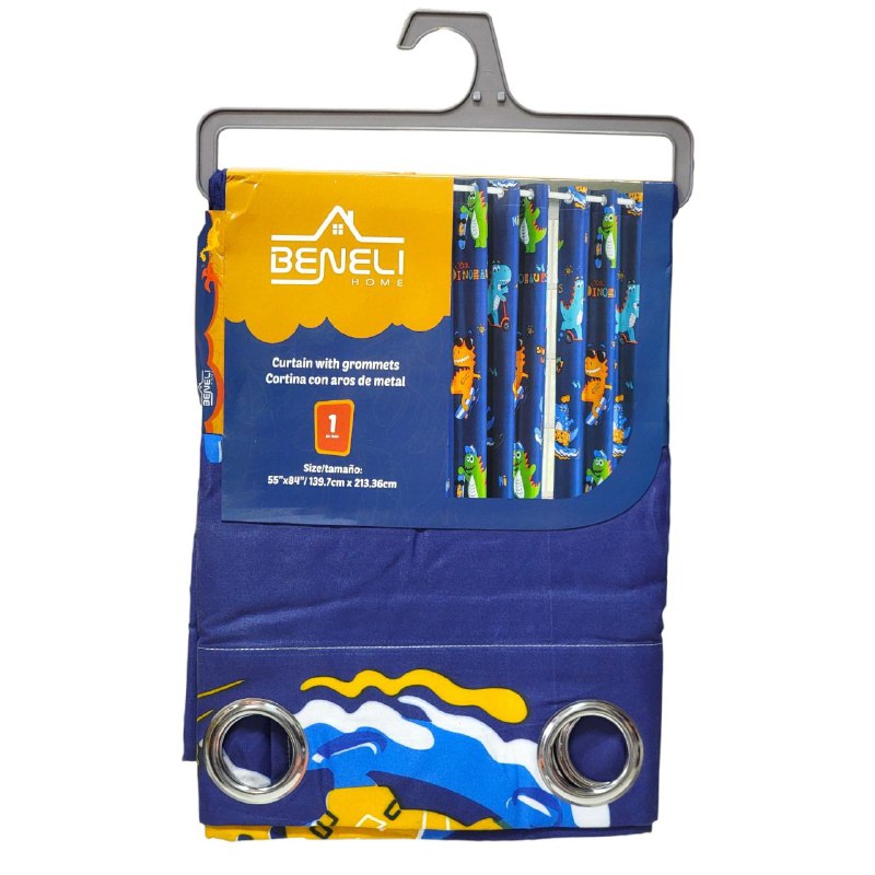 JUEGO DE SABANAS MATRIMONIAL EN SET CON CORTINAS PARA NIÑOS DE 6 PIEZAS DINOSAURIOS BENELI HOME