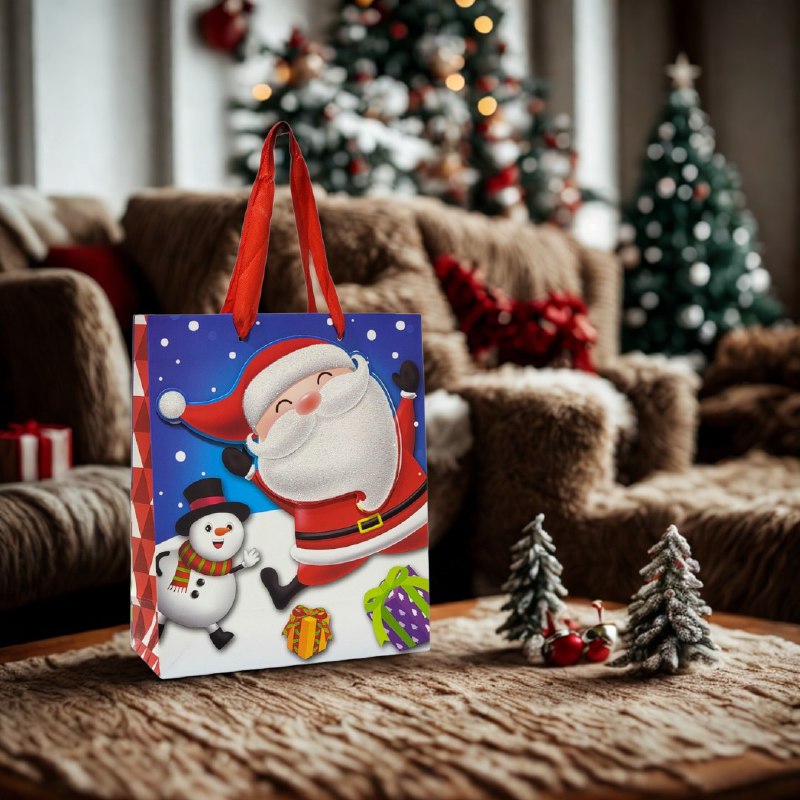 BOLSA DE REGALO NAVIDEÑA PAQUEÑA 19.5X23.5X10CM