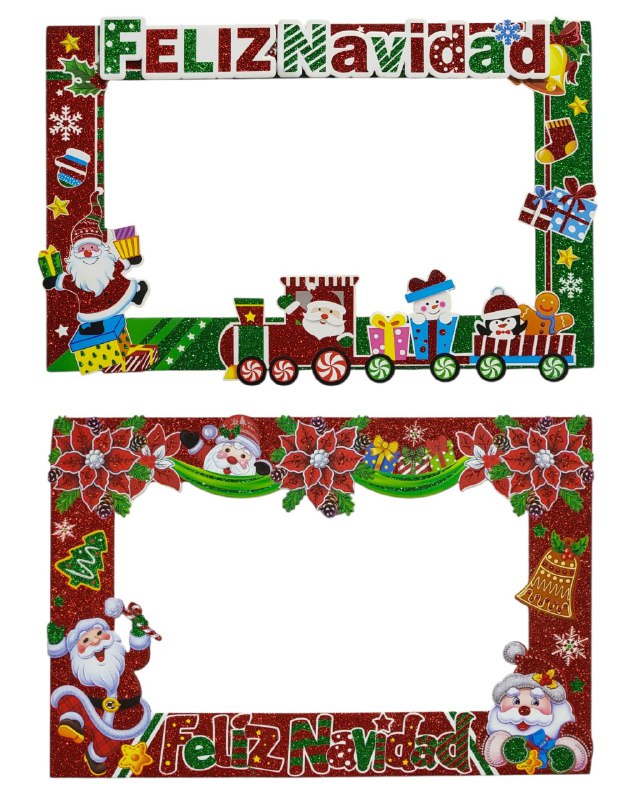 DECORACION ADORNO NAVIDEÑO MARCO PARA SELFIE TOMAR FOTOS 56X86CM, 2 ESTILOS