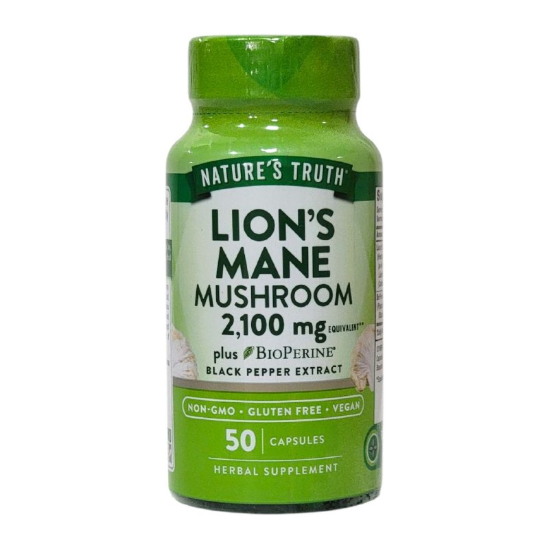 VITAMINAS EN GOMITAS DE HONGO MELENA DE LEON 2100MG, PIMIENTA NEGRA, SIN GLUTEN NATURES TRUTH 50UND