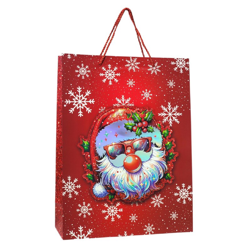 BOLSA DE REGALO NAVIDEÑA GRANDE 30X40X12CM, 4 ESTILOS