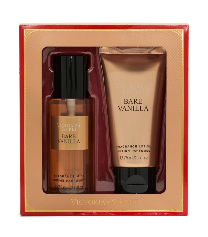 SET MINI DE VICTORIAS SECRET BARE VANILLA SPLASH Y CREMA (M) 75MLX2