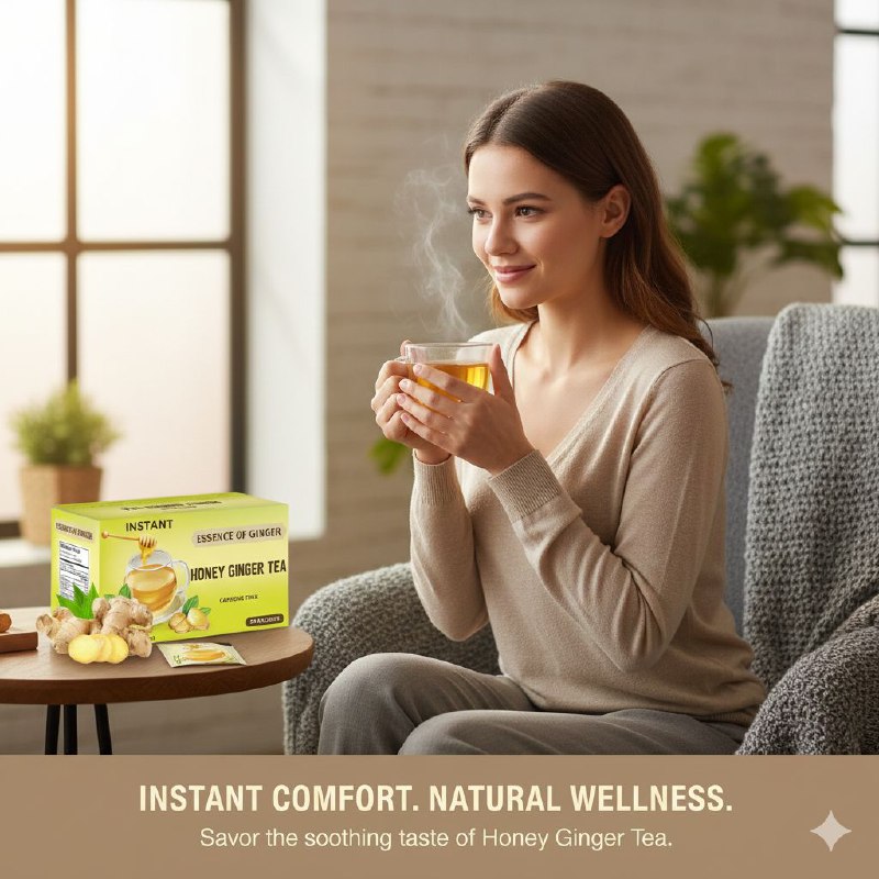 TE INSTANTANEO DE MIEL Y JENGIBRE SIN CAFEINA REFRESCANTE PARA EL RESFRIADO COMUN Y DIGESTION ESSENCE 20UND