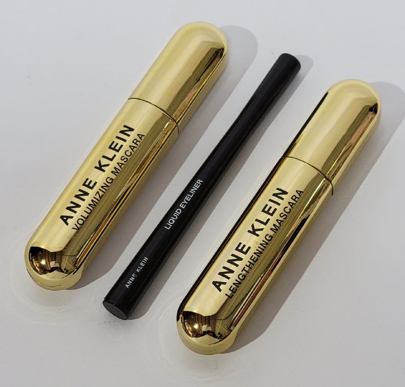 MASCARA PARA PESTAÑAS EN SET ORIGINAL ANNE KLEIN MASCARA VOLUMIZADORA 10G, MASCARA ALARGADORA 10G, DELINEADOR OJOS LIQUIDO 1ML