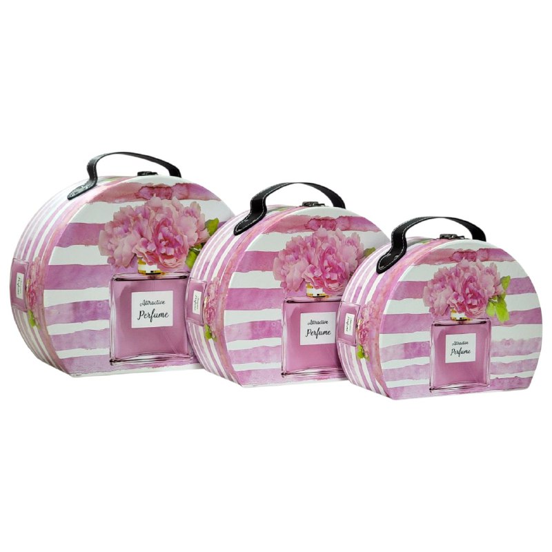 CAJA DE REGALO CON TEMATICA DE PERFUME, 3 TAMAÑOS