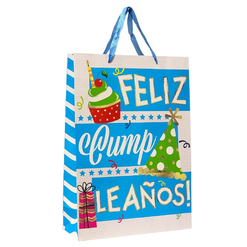 BOLSA DE REGALO DE FELIZ CUMPLEAÑOS 30X12X41CM