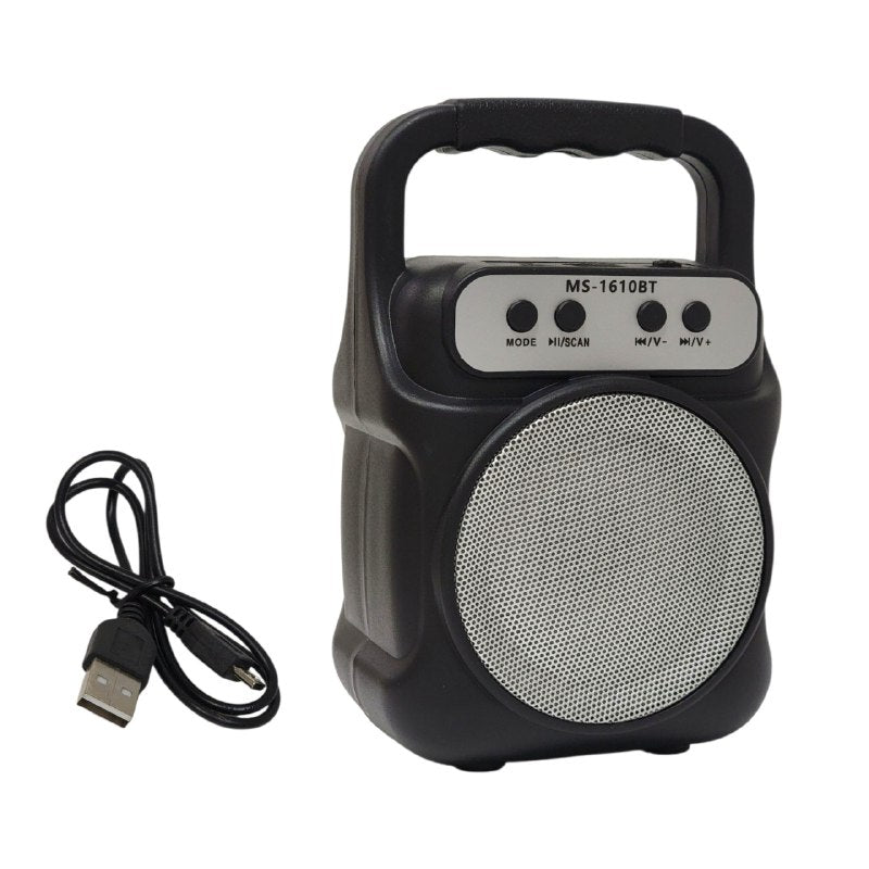 PARLANTE ALTAVOZ INALAMBRICO USB, TF Y RADIO BLUETOOTH, BATERIA DE LARGA DURACION POTENCIA 6W 12X19CM MS-1610BT