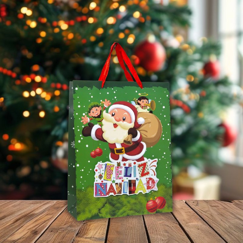 BOLSA DE REGALO NAVIDEÑA GRANDE 30X40X12CM