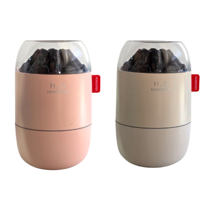 HUMIFICADOR CON LUZ CALIDA ESTILO VOLCAN, ELEGANTE FRESCO Y COMPACTO H2O 14X9CM