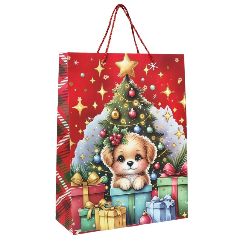 BOLSA DE REGALO NAVIDEÑA GRANDE 30X40X12CM