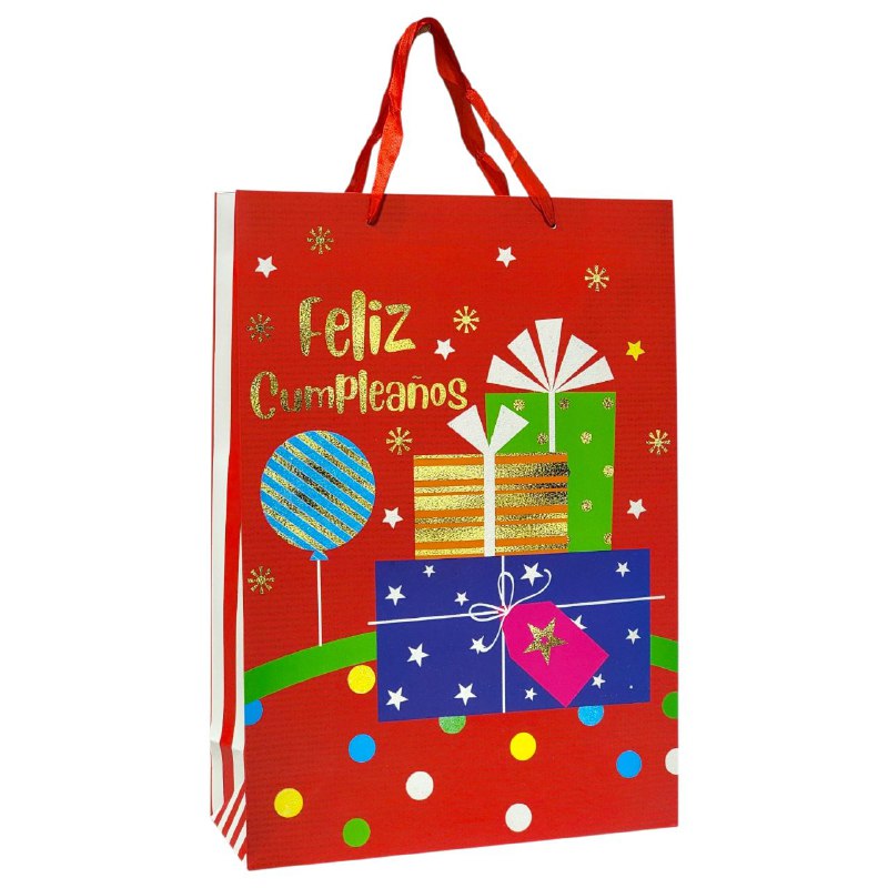BOLSA DE REGALO DE FELIZ CUMPLEAÑOS 30X12X41CM