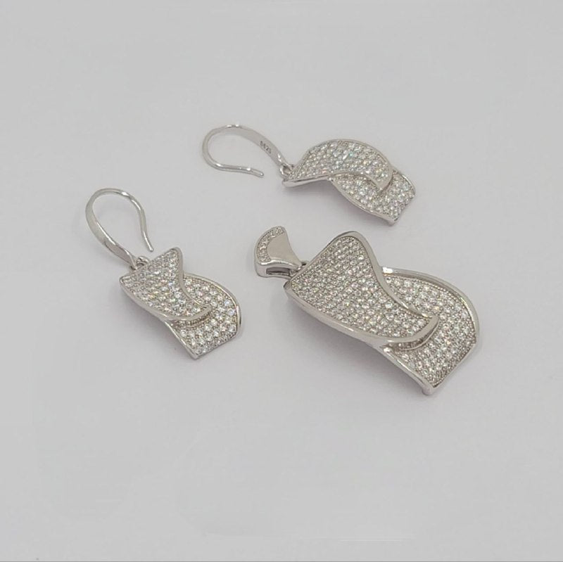 PSET0317 SET FORMA HOJAS ENLAZADAS PLATA 9.25