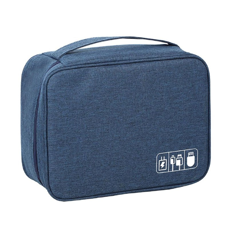 BOLSO ORGANIZADOR DE CABLE RESISTENTE AL AGUA, PARA ARTICULOS ESENCIALES DE VIAJE, PORTATIL PARA CARGADORES Y CBALES 4 COLORES 24X8CM