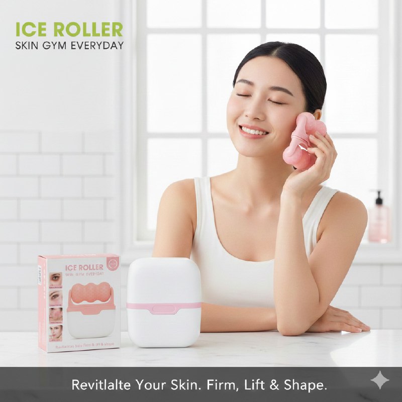 MOLDE RODILLO DE HIELO FACIAL QUE DESINFLAMA INMEDIATAMENTE Y ESCULPE LOS CONTORNOS DE LA PIEL ICE ROLLER 7.5X8.5CM