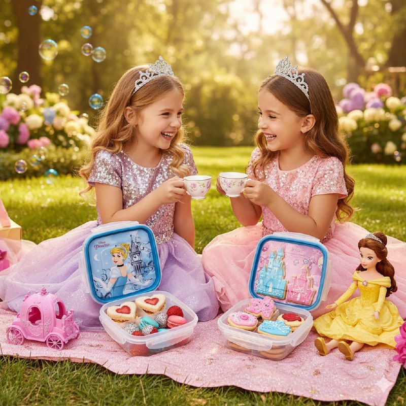 ORGANIZADOR RECIPIENTE PARA NIÑAS CON DISEÑO DE PRINCESAS