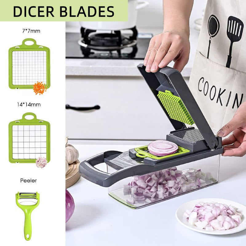 MAQUINA CHISMOLERA CORTADORA DE VERDURAS 16 EN 1 MULTIFUNCIONAL VEGGIE SLICER