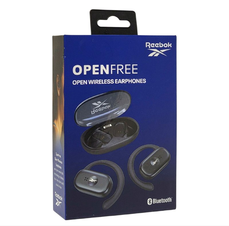 AUDIFONOS AURICULARES INALAMBRICOS ABIERTOS, BATERIA 18H, 3 CARGAS ADICIONALES 4.5H, ESTUCHE DE CARGA CON PANTALLA TACTIL REEBOK