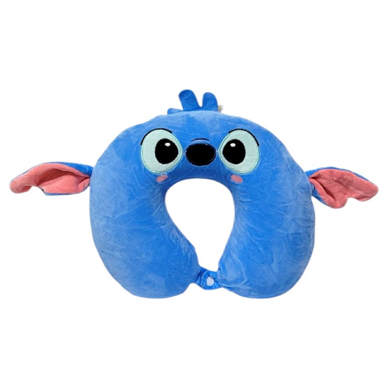 COLLARIN FOAM ALMOHADA PARA CUELLO EN FORMA DE U DE ESPUMA VISCOELASTICA CON FUNDA DE FELPA EXTRAIBLE Y LAVABLE, Y CIERRE DE CUELLO, PARA VIAJES O DORMIR 2 DISEÑOS LILO Y STITCH 10X30X28CM