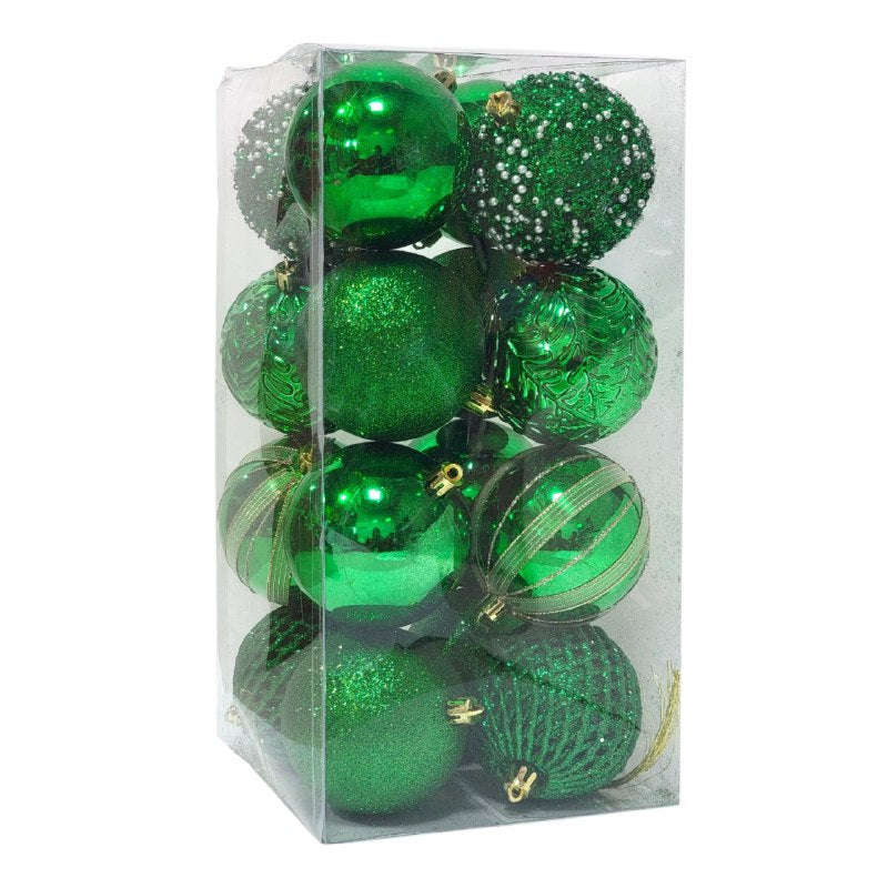 DECORACION ADORNO NAVIDEÑO PAQUETE DE 16 BOLAS DECORATIVAS, 8CM 49X49X65 IDEALES PARA DARLE UN TOQUE UNICO A TU ARBOL DE NAVIDAD