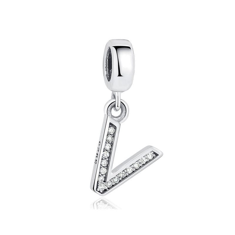 PCHARM4054$V LETRA V PANDORA PLATA 9.25