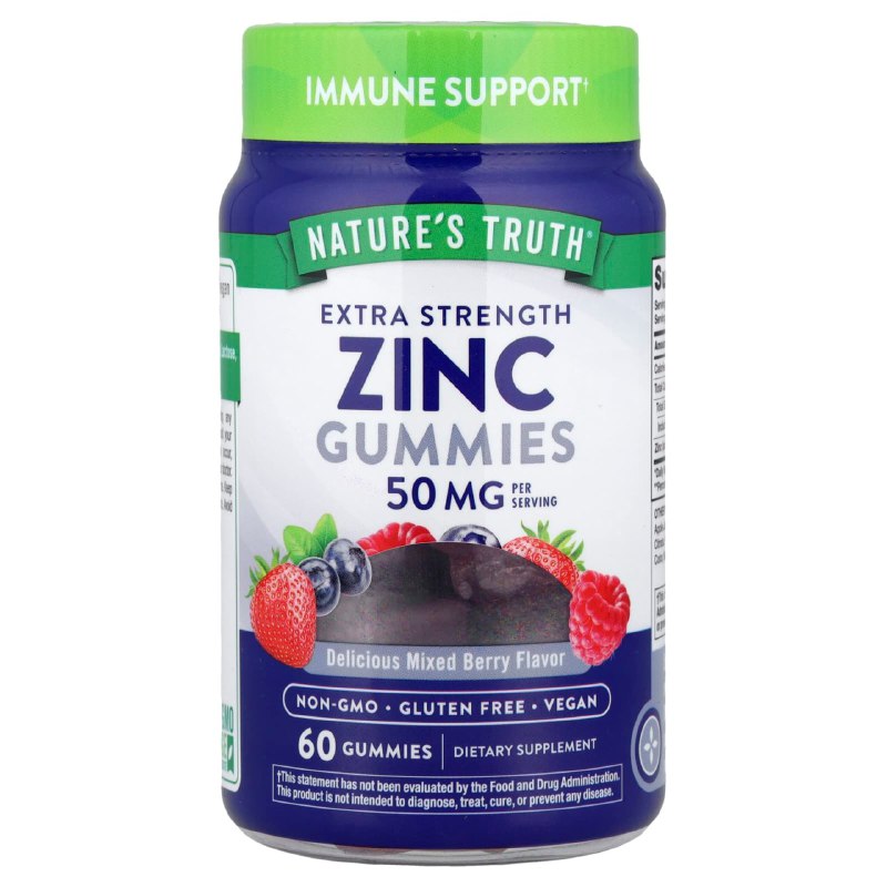 VITAMINAS EN GOMITAS DE ZINC PARA SOPORTE INMUNOLOGICO NATURES TRUTH 60UND