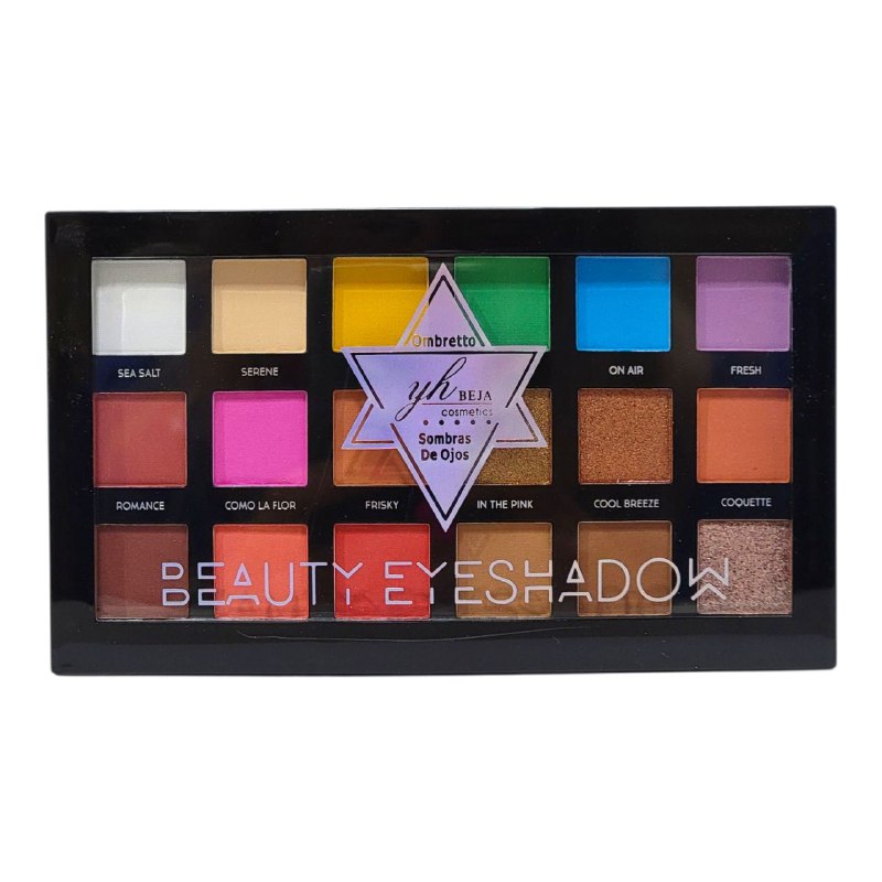 SOMBRAS DE OJOS EN PALETA DE 18 TONOS YH BEJA COSMETICS