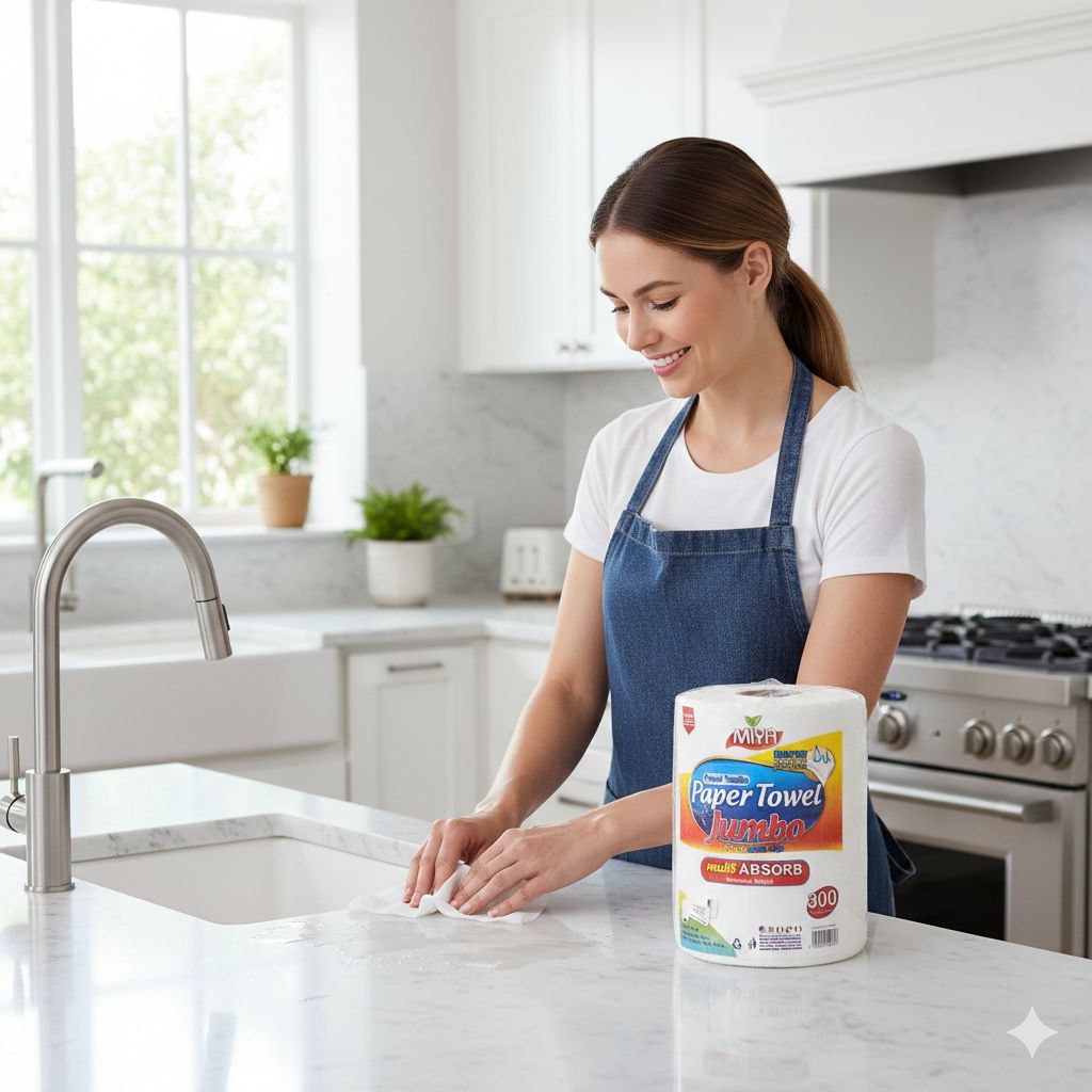 PAPEL TOALLA JUMBO 300 HOJAS MIYA 24X22CM