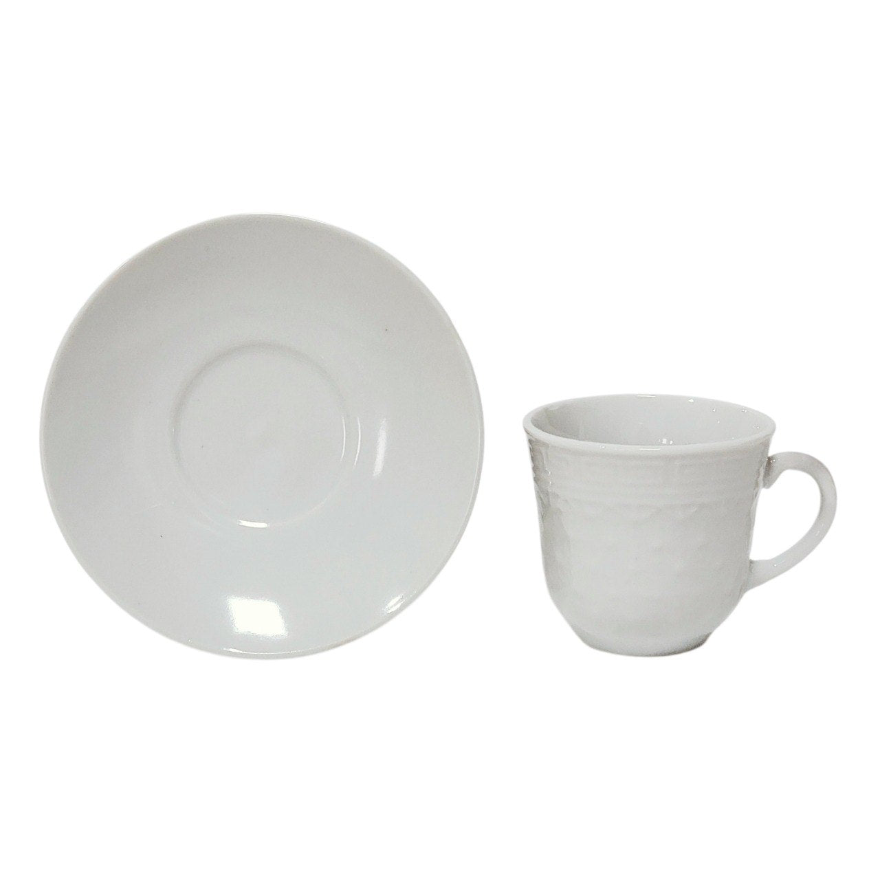 SET DE TAZAS CON PLATO DE PORCELANA BLANCA CON DISEÑO ERGONOMICO 12PCS