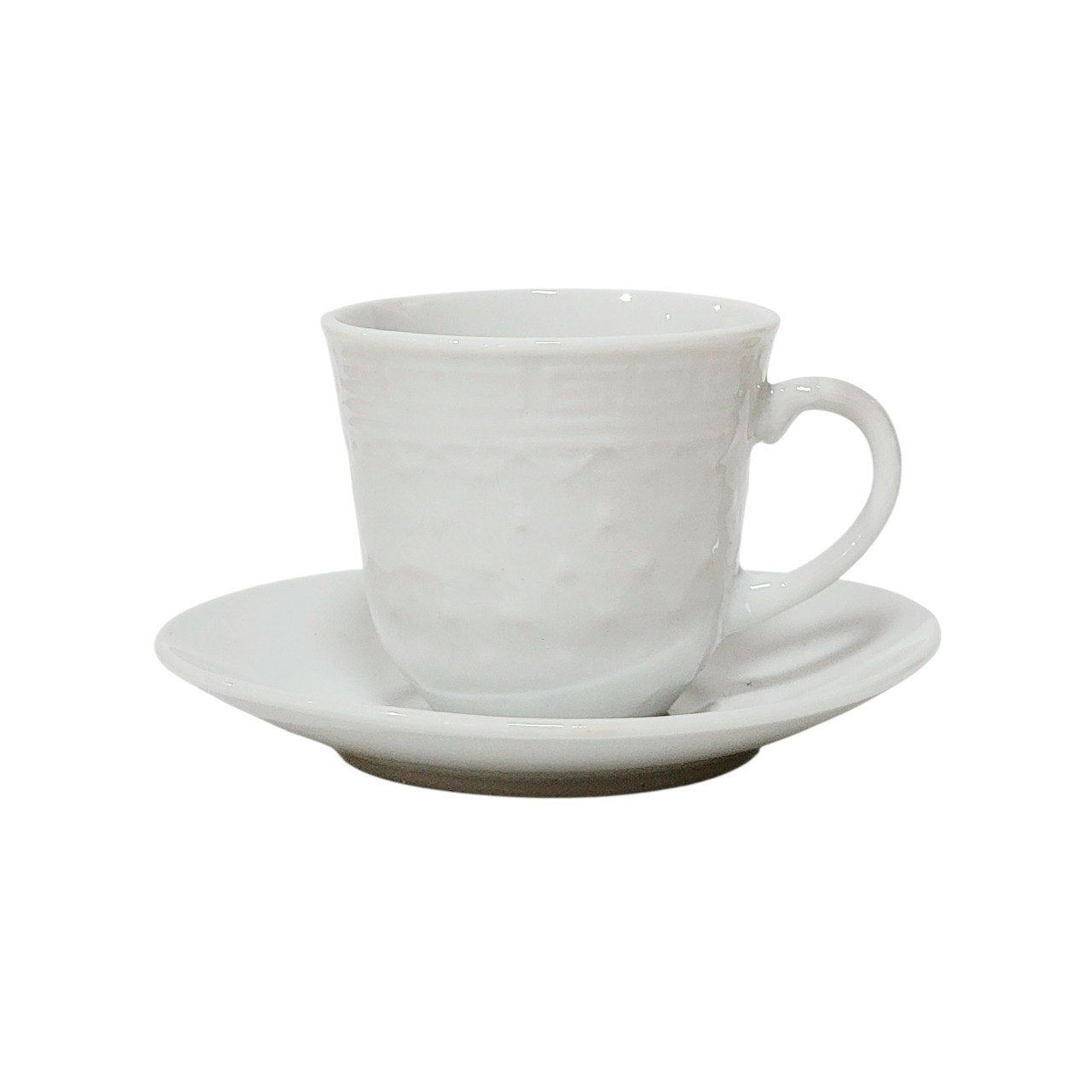 SET DE TAZAS CON PLATO DE PORCELANA BLANCA CON DISEÑO ERGONOMICO 12PCS
