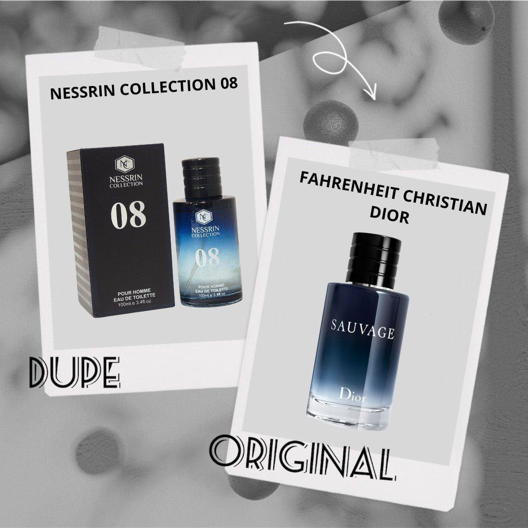 NESSRIN COLLECTION 08 EDT 100ML (H) (AROMA SIMILAR CHRISTIAN DIOR FARENHEIT)