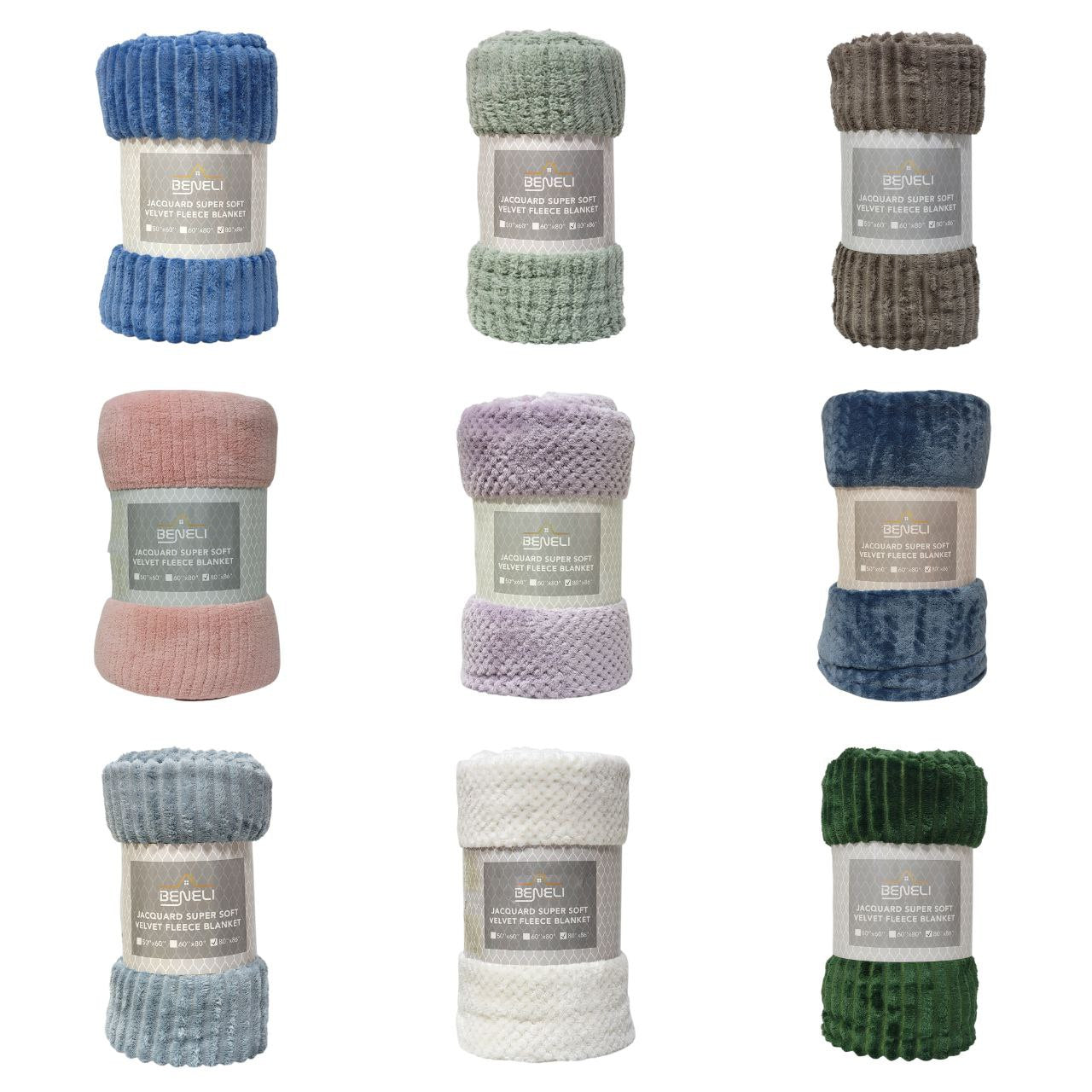 COBIJA MANTA DE VELLÓN DE TERCIOPELO JACQUARD BENELI HOME 203X218CM