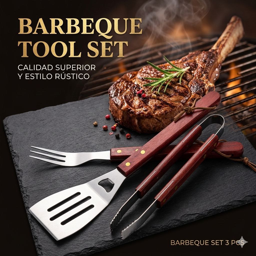 SET DE UTENSILIOS PARA BARBACOA BENELI HOME 37CM X 3PCS