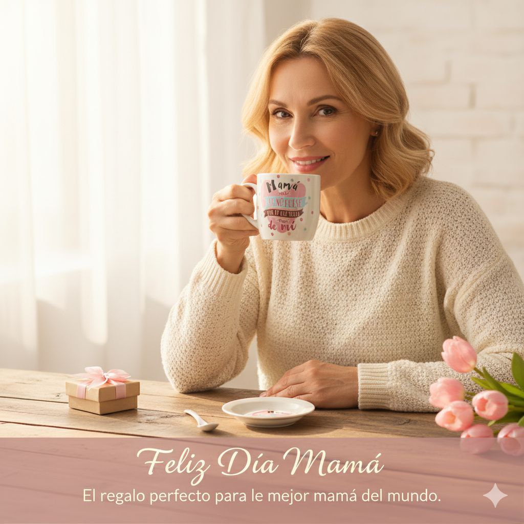 SET DE TAZA DE REGALO CON TEMATICA TE QUIERO MAMÁ 3PCS BENELI HOME