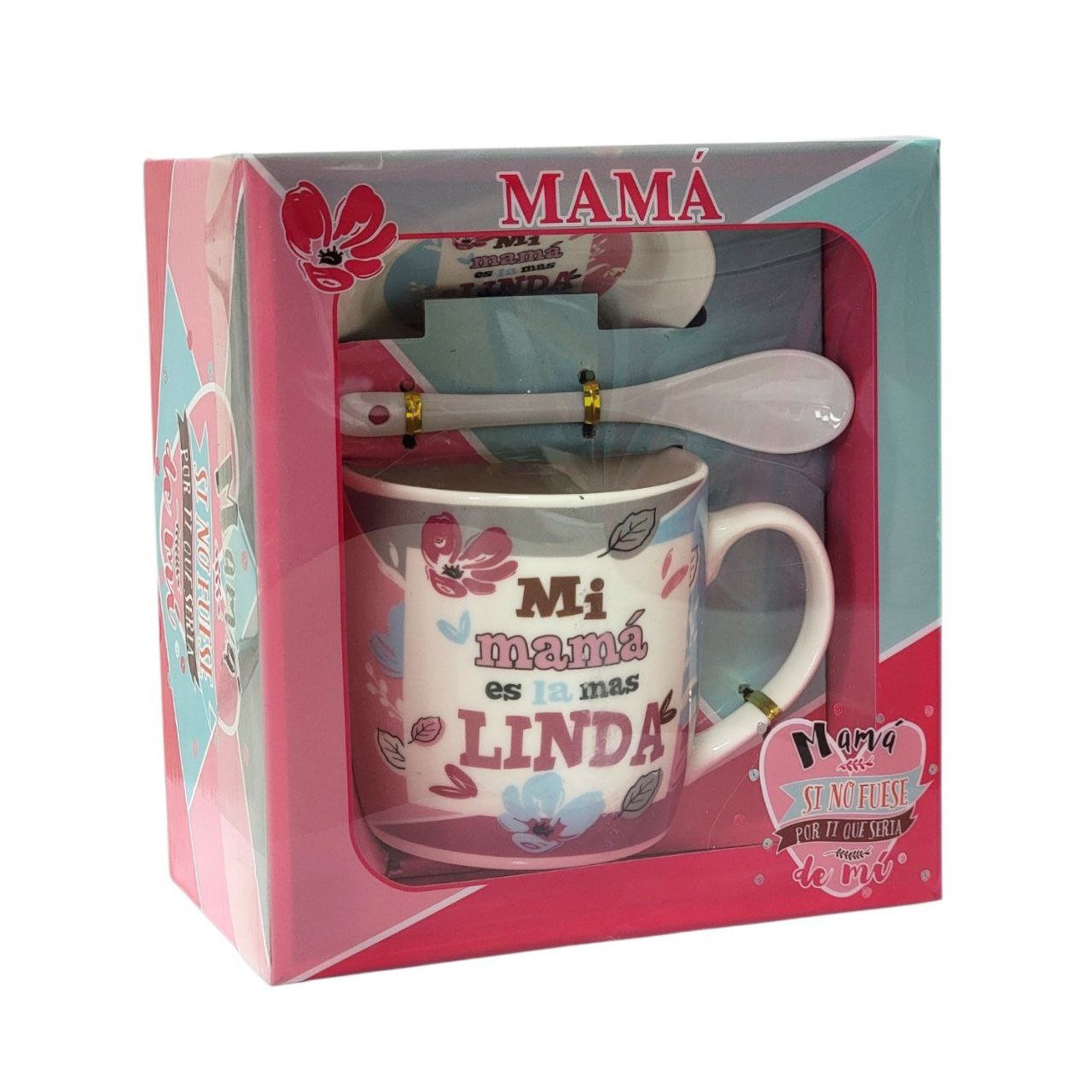 SET DE TAZA DE REGALO CON TEMATICA TE QUIERO MAMÁ 3PCS BENELI HOME