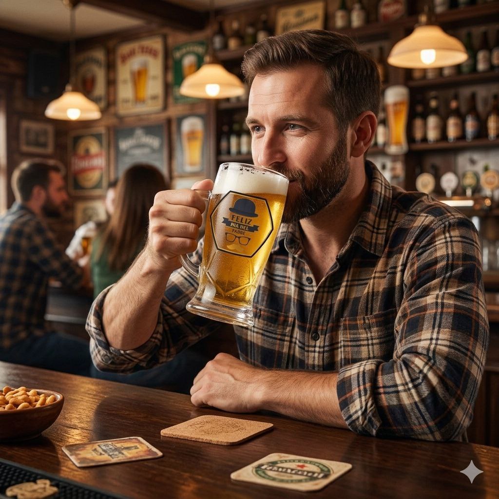 VASO JARRA CERVECERA PARA PAPÁ DE VIDRIO BENELI HOME