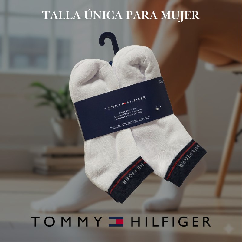 CALCETA ALTA TOMMY HILFIGER PARA MUJER 6 PARES TALLA ÚNICA