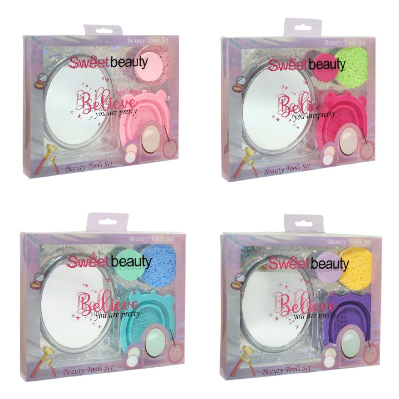SET DE CUIDADO PERSONAL Y ACCESORIOS DE MAQUILLAJE 4PCS SWEET BEAUTY