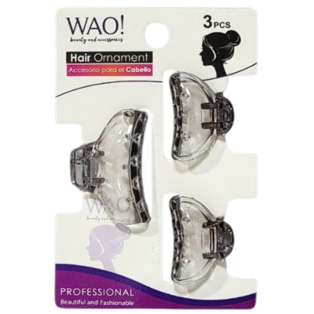 GANCHO PARA EL CABELLO DE AGARRE FIRME 3PCS WAO! 4CM, 3CM X 2PCS