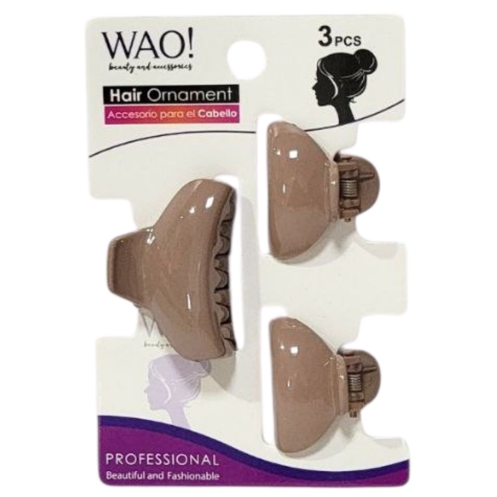 GANCHO PARA EL CABELLO DE AGARRE FIRME 3PCS WAO! 4CM, 3CM X 2PCS