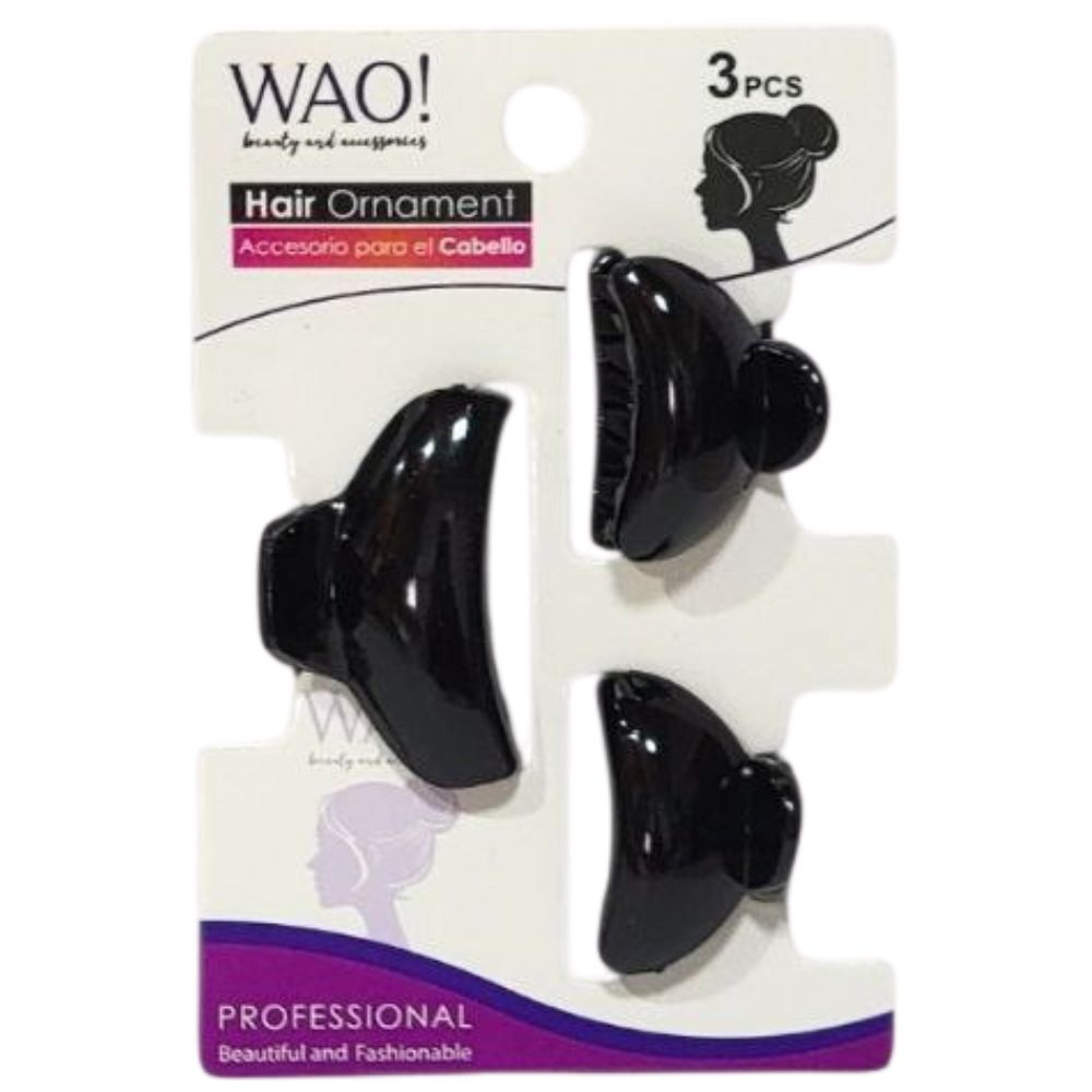 GANCHO PARA EL CABELLO DE AGARRE FIRME 3PCS WAO! 4CM, 3CM X 2PCS