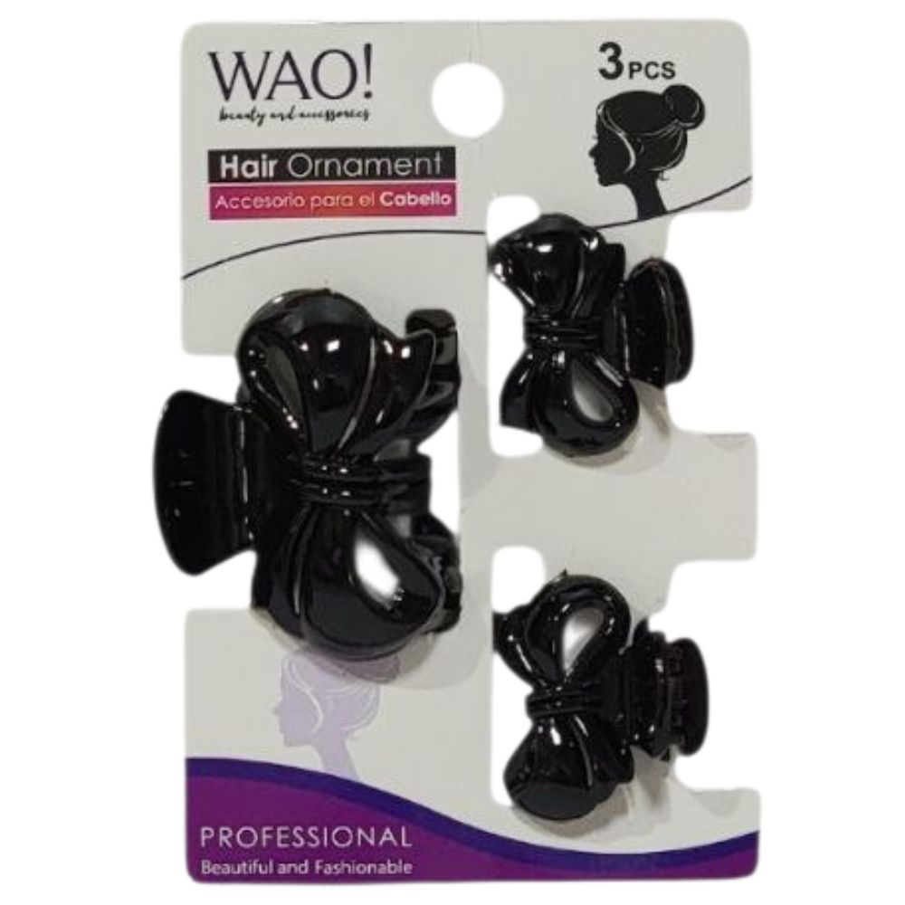 GANCHO PARA EL CABELLO DE AGARRE FIRME 3PCS WAO! 5.2X7CM