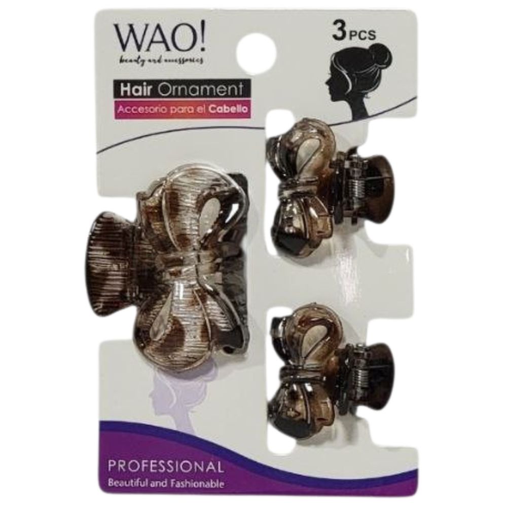 GANCHO PARA EL CABELLO DE AGARRE FIRME 3PCS WAO! 5.2X7CM