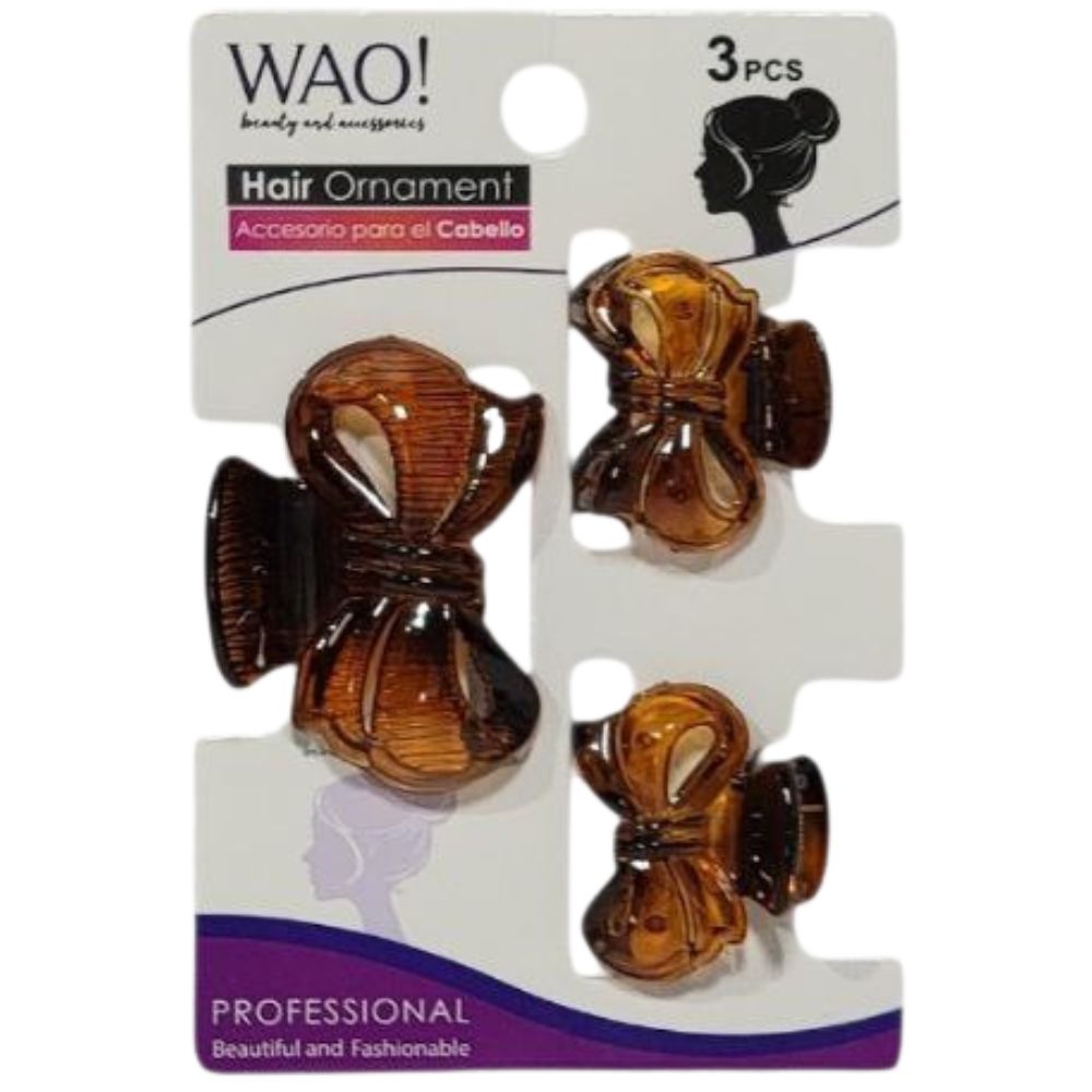 GANCHO PARA EL CABELLO DE AGARRE FIRME 3PCS WAO! 5.2X7CM
