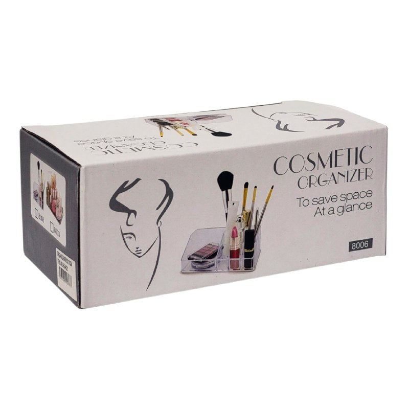ORGANIZADOR DE MAQUILLAJE Y COSMETICOS TRANSPARENTE DE ACRILICO COSMETIC ORGANIZER 9X17CM